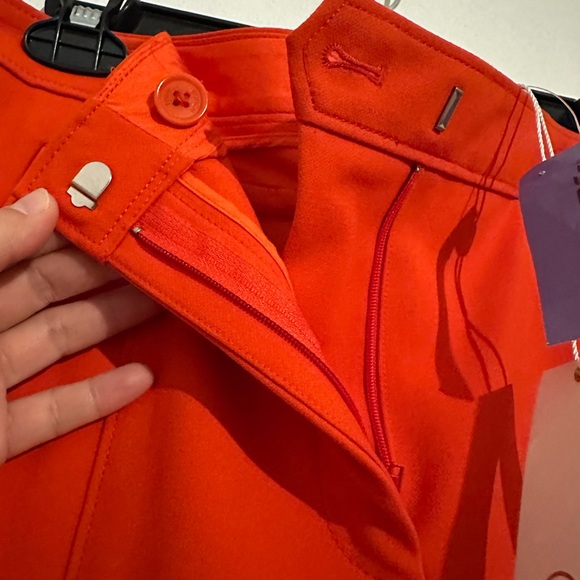 NWT Tory Burch Vanner Pant Slim Tailored Orange Pants - Picture 8 of 9